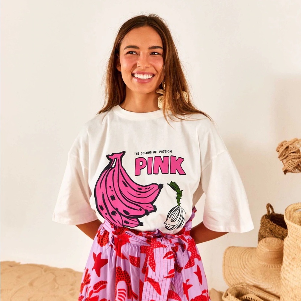 Farm Rio Pink Bananas Color Therapy T-Shirt